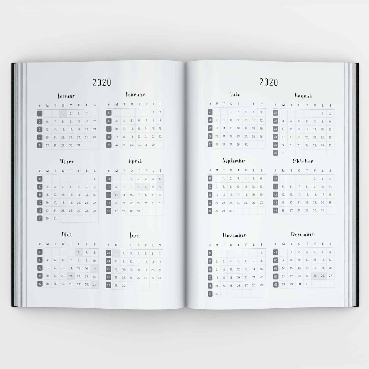 Planlegger kalender bok